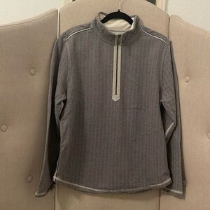Tommy Bahama Men’s Quarter Zip Grey Sweatshirt Medium